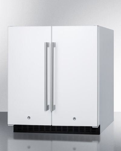 Click Here to See More Images FFRF3075W 30 Compact Side by Side Refrigerator and Freezer with 5.4 cu. ft. Capacity Frost-Free Operation Factory Installed Lock LED Lighting Digital Thermostat Temperature and Door Alarm in White