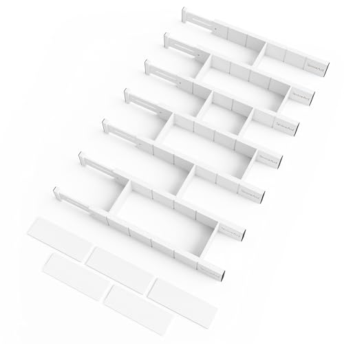 SpaceAid Bamboo Drawer Dividers Adjustable Expandable
