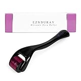 Derma Roller by EZ Skincare (1.0mm) with TITANIUM micro needles - Facilitate EXFOLIATION of the skin, Serum Absorption - Safe HOME skin care BEAUTY routine for facial refresh