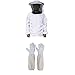 Farmunion Protective Bee Keeping Jacket Veil Suit +1 Pair Beekeeping Long Sleeve Gloves