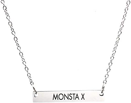 YEeyuTrwd BTS BTS Bangtan Boys Black Pink EXO GOT7 Stainless Steel Lettering Clavicle Necklace for Women Girls