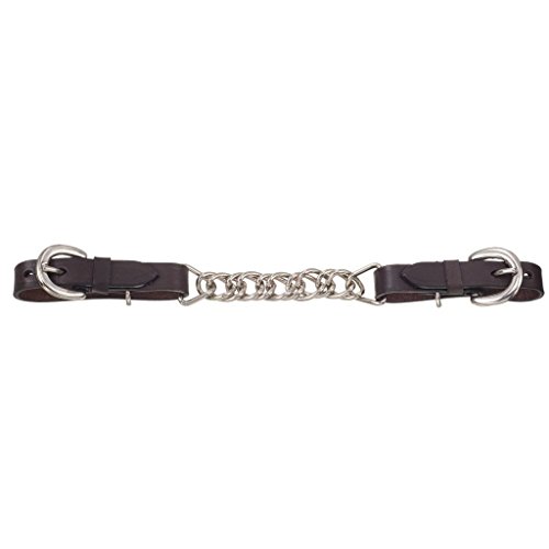 Royal King Dark Oil Leather Single Curb Chain Western Horse Tack Equine 18-3538