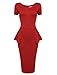 Tom's Ware Women Short Sleeve Zip Up Peplum Midi Dress