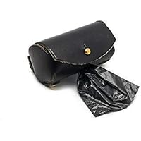 Lola - Soporte para bolsa de basura para mascotas de cuero negro / Bolsa para excremento de perro
