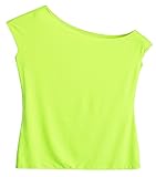 JustinCostume Women's 80's T Shirt 1980's Costume, Neon Green, X-Large