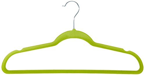 Achim Home Furnishings Velvet Coat Hangers, Green, 10-Pack
