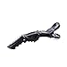 Mokale 6pcs Salon Croc Hair Styling Clips-Sectioning Plastic Alligator Hair Clip For Thick Hair-Non-Slip DIY Accessories Hairgrip for Women and Girls (Black)