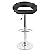 LANGRIA Paris Bar Stools Set with Leatherette Exterior, Adjustable Gas Lift, Chrome Plated Footrest and Base for Bar, Counter or Home (2 PCS, Black)