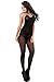 Jelove Women's Sexy Fishnet Bodystocking Leopard Print Sheer Backless Bodysuit Lingerie