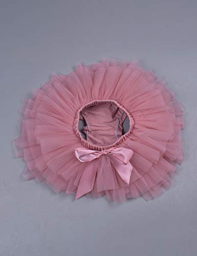 Baby Girls Ruffle Bottom Tutu Bloomers Toddler Tulle Diaper Cover Bloomer and Headband Set Bean Sand 12-24 Months