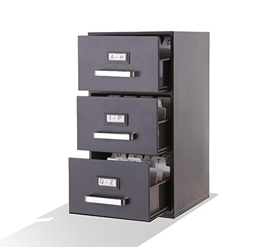 Mini File Cabinet Business Card Holder 3-Drawer (Certified Refurbished)