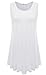 JollieLovin Womens Sleeveless Comfy Plus Size Tunic Tank Top With Flare Hem - White, XL (1X)