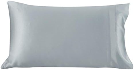 Lilysilk 100 Silk Cotton Pillowcase Hair Zipper Natural Mulberry Silk Pillow Cover 22 Momme Cotton Underside King Queen Silver Blue 60x70cm