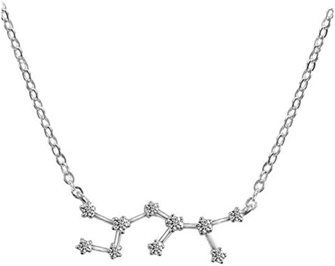 Horoscope Necklace 12 Constellation Necklace Zodiac Rhinestone Necklace Pendant Choker Birthday Gifts for Women