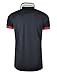 SCREENSHOTBRAND-S11833 Mens Hipster Hip-Hop Premium Tees - Stylish Fashion Rose Flower Embroidery Striped Polo T-Shirt - Black-Medium