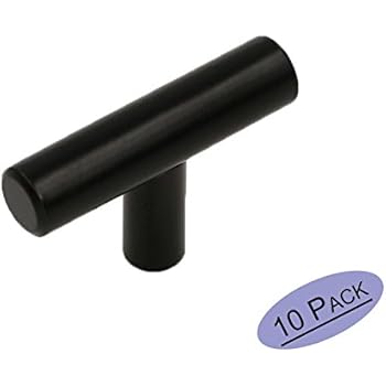 Goldenwarm 10Pack Single Hole Black Cabinet Knobs and Pulls Door Cupboards Drawers Bedroom Furniture Handles 50mm/2in Overall Length
