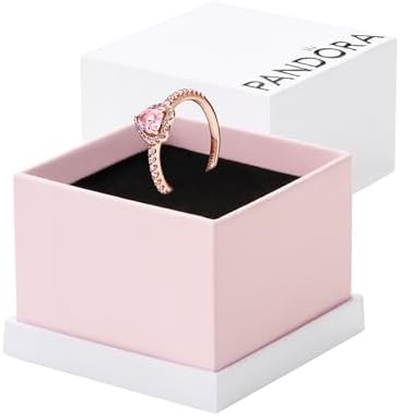 Amazon.com: Pandora Sparkling Wishbone Ring - Stackable Rose Gold