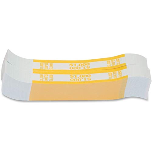 Coin-Tainer Currency Straps, Yellow, 1,000, Pack of 1,000 - Thumbnail 2
