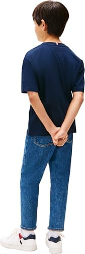 Bambino T-Shirt Maniche Corte Essential Archive in Cotone, Blu (Dark Blue), 6 Anni