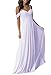 Miao Duo Cold Shoulder Chiffon Bridesmaid Dress Lilac Long A-line Formal Wedding Party Gown Lilac 6