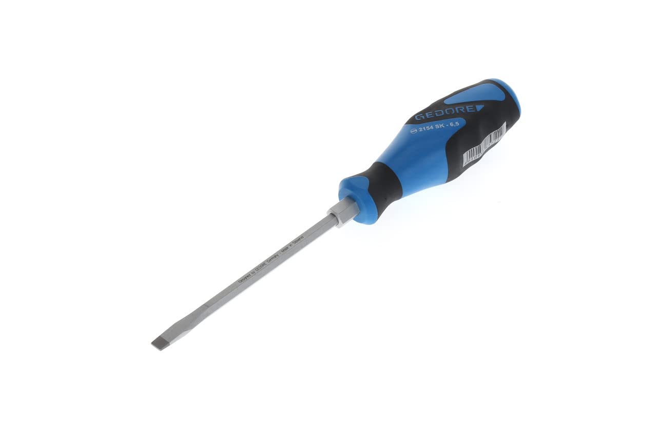GEDORE Screwdriver slotted with striking cap, Screwdriver, 3-component handle, length 230 mm, Tool, 2154SK 6.5