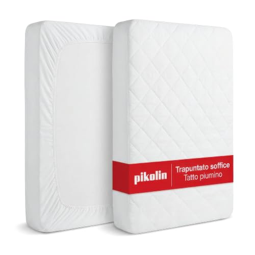Pikolin Home - Quilted Mattress Protector – With Fibre, Breathable, anti-dust mite Cama 105-105 x 190/200 cm white