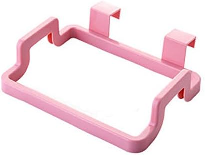 Kitchen Hanging Trash Rubbish Bags Holder Garbage Storage Racks Cupboard Hanger giveyoulucky (Pink)