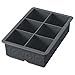 Tovolo 81-10239 arge Inch Large King Craft Ice Mold Freezer Tray of 2" Cubes for Whiskey, Bourbon, Spirits & Liquor Drinks, BPA-Free Silicone, Set of 1, Charcoal primary