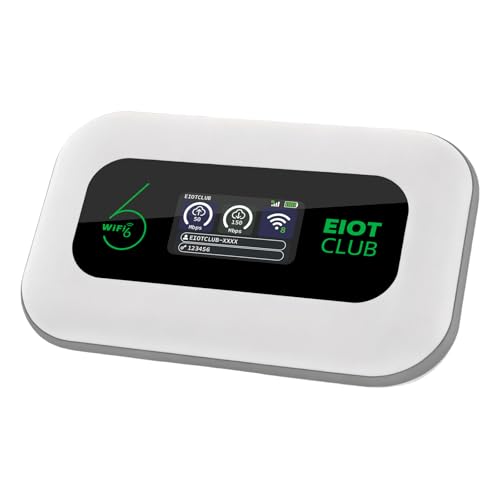 EIOTCLUB Mobile WLAN Router with No Contract, 4G LTE Portable WiFi Hotspot, 3000 mAh Battery, Up to 32 Devices, Built-in SIM Card, Ideal for Travel, Camping & On the Go - Only Suitable for Europe