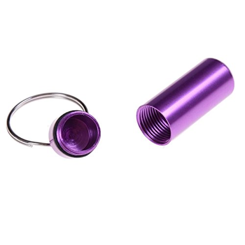 Pill Organizer - Travel Medicine Pill Holder - Keychain Portable Mini Pill Box Case Bottle Medication Container - Small Compact Medicine Dispenser - Made with Aluminum - Waterproof Guaranteed to Last