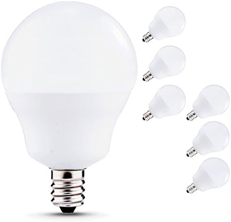 JCase Dimmable LED Globe Candelabra Light Bulbs, 5W (40W Incandescent Equivalent), 450lm, Natural Daylight White (4000K), LED Bulbs for Ceiling Fan, E12 Base, Tiny G14 Light Bulbs (6-PACK)