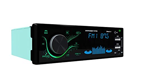 Kiano Single Din Car Mp3 Stereo Player with Dedicated Mobile app/Bluetooth/FM/ 2 USB Ports/SD Card/Aux (K3322)