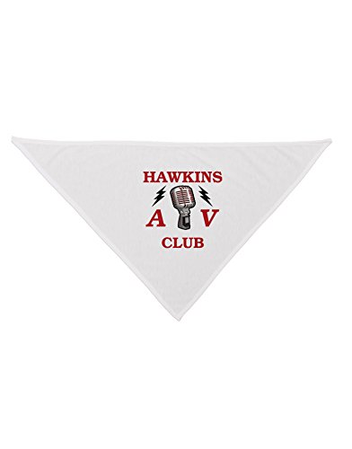 TooLoud Hawkins AV Club Printed White Dog Bandana 26"