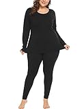IN’VOLAND Women’s Plus Size Thermal Long Johns Sets Fleece Lined 2 Pcs Underwear Top & Bottom Pajama 16-24
