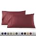 HC COLLECTION 1500 Thread Count Egyptian Quality 2pc Set of Pillow Cases, Silky Soft & Wrinkle Free-King Size, Burgundy