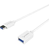 Sabrent 22AWG USB 3.0 Extension Cable - A-Male to A-Female [White] 6 Feet (CB-306W)