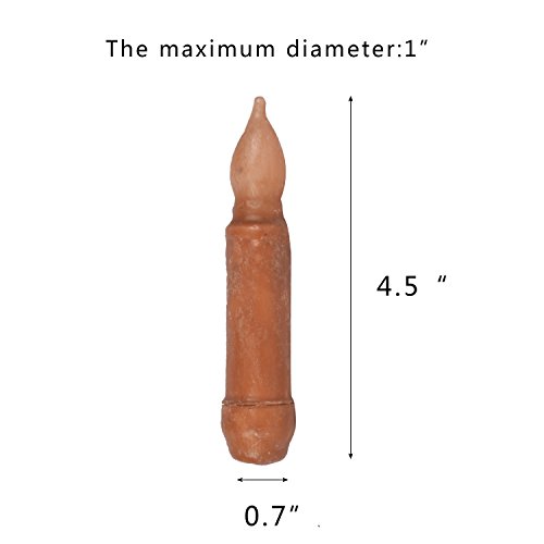 Taper Candles Real Wax Flameless Pillar Short Amber Flickering Yellow Dipped LED Flame Decorative Battery Operated for Church Wedding Christmas Candlelit Dinner-Batteries Not Included(10pcs) - Thumbnail 2