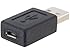 USB A Male to Micro USB Female Adapter (Black)