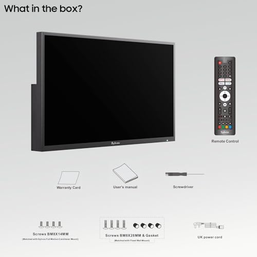 SYLVOX Outdoor TV, 43 inch Smart TV Waterproof Outdoor TVs, 4K Weatherproof Television for Outside, Support Google Assistant, Chromecast, 1000 nit Brightness Partial Sun (Deck Pro 3.0)