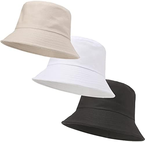 3Pcs Washed Cotton Bucket Hats for Women and Men,Fishing Hat  display picture 3