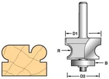 Trend Professional Bearing Guided Corner Bead Router Cutter, 1/2 Inch Shank, 28mm Cut Diameter, 16mm Bearing Diameter