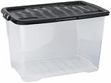TENLITE Pack of 3 10L Curve Clear Storage Box with Black Lid view 7