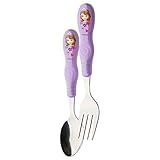 Zak! Disney Princess Sofia the First Flatware Set for Kids Toddlers Girls -- Easy Grip Fork and Spoon (BPA Free, Stainless Steel)