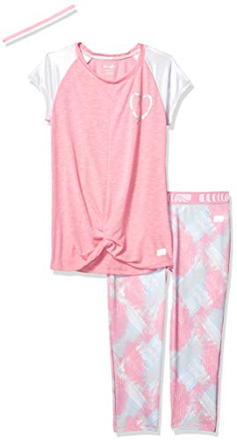 Marika Girls' Big Capri Sets with Headband, Pink Heart, 7/8