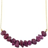 AA Natural Raw Ruby Gemstone Beads Crystals Handmade Jewelry for Women, Birthstone Chakra Healing Energy Stones, 14k Gold Plating 925 Sterling Silver, Birthday Gift for her