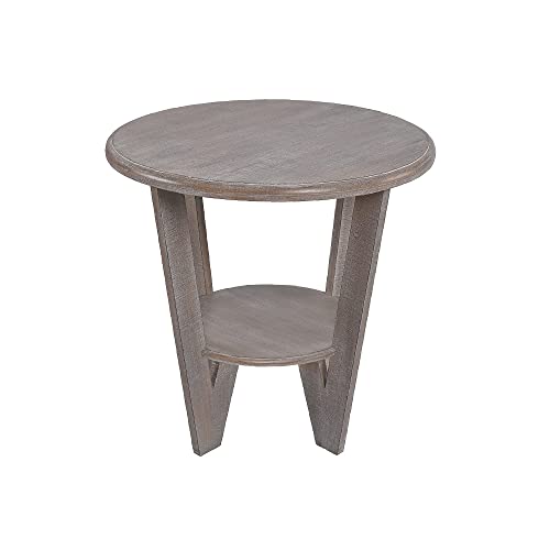 COZAYH Rustic Farmhouse end Table with Storage Shelf, French Country