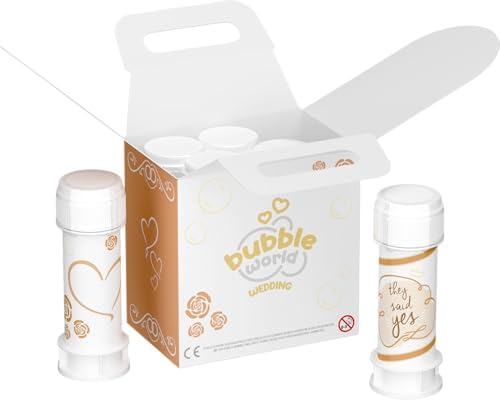 - Wedding Terra - Pompas de Jabón Boda 6 x 60 ml - Tubos Blancos con Soplador Integrado - Detalle Boda Regalo Invitados - Made in Italy