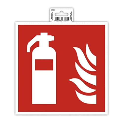 Exacompta - Ref 67031E - Self-Adhesive Company Signage - Fire Extinguisher Sign - 20cm in Size - Essential Signage for Company, Business & Commercial Needs