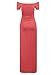 Women's Off Shoulder Short Sleeve Ruched Side Slit Bodycon Maternity Maxi Dress Coral