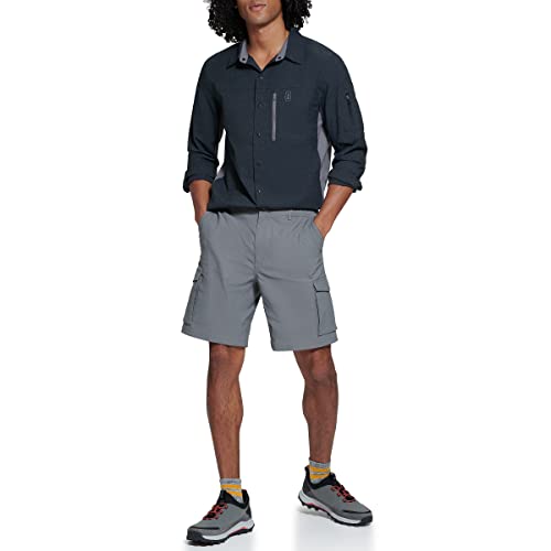 BASS OUTDOOR Men's Shorts Mens Woven Shorts,Gargoyle, L